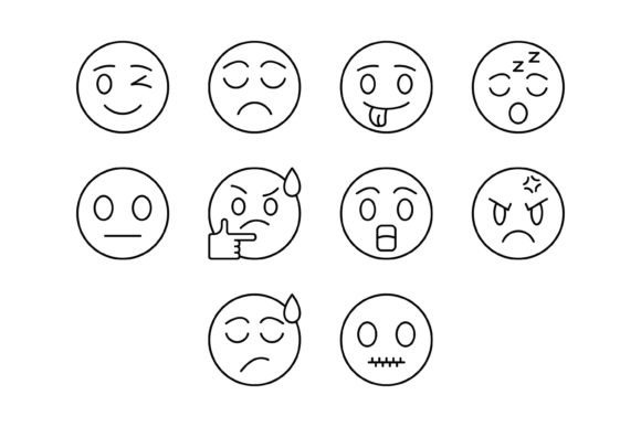 10 Emoji Outline Icons Bundle: A Practical Asset for Modern Design