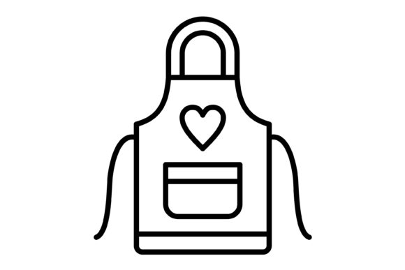 Apron Outline Icon: Versatile Design Asset for Modern Projects