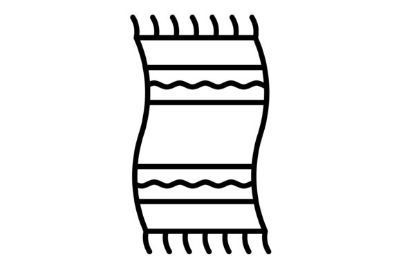 Beach Towel Outline Icon: A Clean, Versatile Design Asset