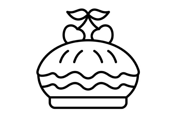 Cherry Pie Outline Icon: A Sweet Addition to Your Design Toolkit