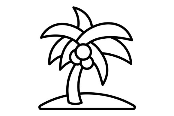 Coconut Tree Outline Icon: Elevate Your Projects with a Tropical Touch