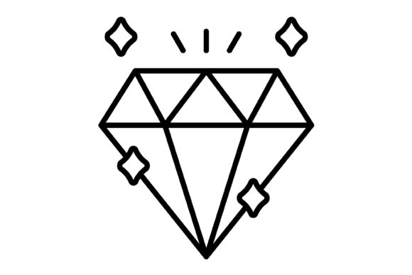 Diamond Outline Icon: A Versatile Vector Asset for Modern Design