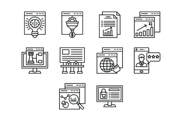 Essential Visual Language: The Digital Marketing Outline Icon Bundle