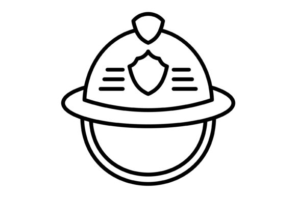 Firefighter Helmet Outline Icon: A Practical Design Asset