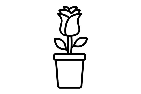 Flower Pot Outline Icon: A Designer's Go-To for Versatile Visuals
