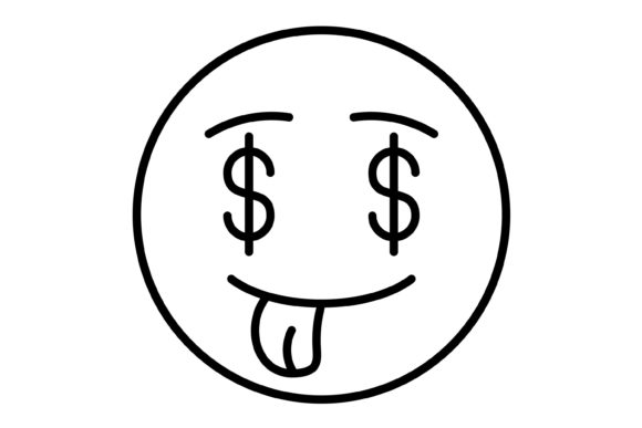 Greed Emoji Outline Icon: A Versatile Asset for Modern Design