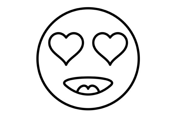 In Love Emoji Outline Icon: A Versatile Design Asset