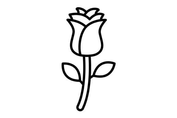 Rose Outline Icon: A Versatile Design Asset