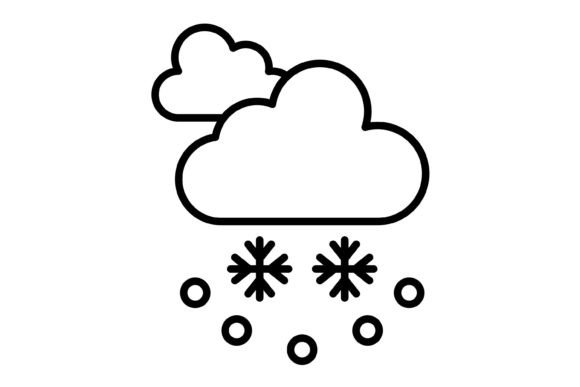 Snowfall Outline Icon: Clean Lines for Modern Design