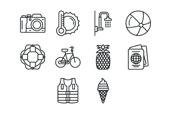 Summer Essentials: The 10 Summer Outline Icons Bundle