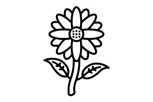 Sunflower Outline Icon: Versatile Vector Graphics