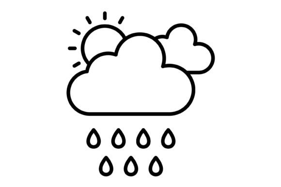 The Rainy Day Outline Icon: A Versatile Design Asset