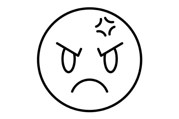 Using the Angry Emoji Outline Icon in Modern Design