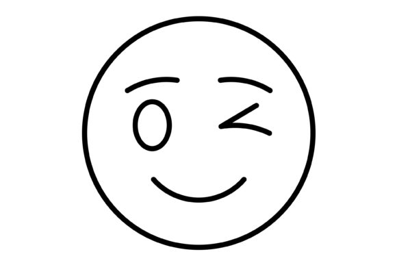 Wink Emoji Outline Icon: Your Go-To Design Asset